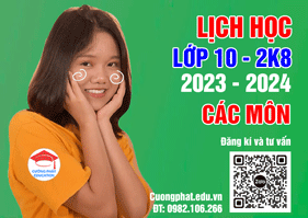 ✅ ❤️ LỊCH HỌC CÁC MÔN LỚP 10 (2023-2024) - 2K8 - CHẤT LƯỢNG CAO