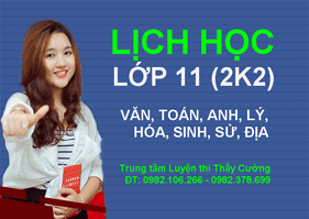 LỊCH HỌC LỚP 11 (Hs sinh 2002)