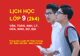 LỊCH HỌC LỚP 9 (Hs sinh 2004)